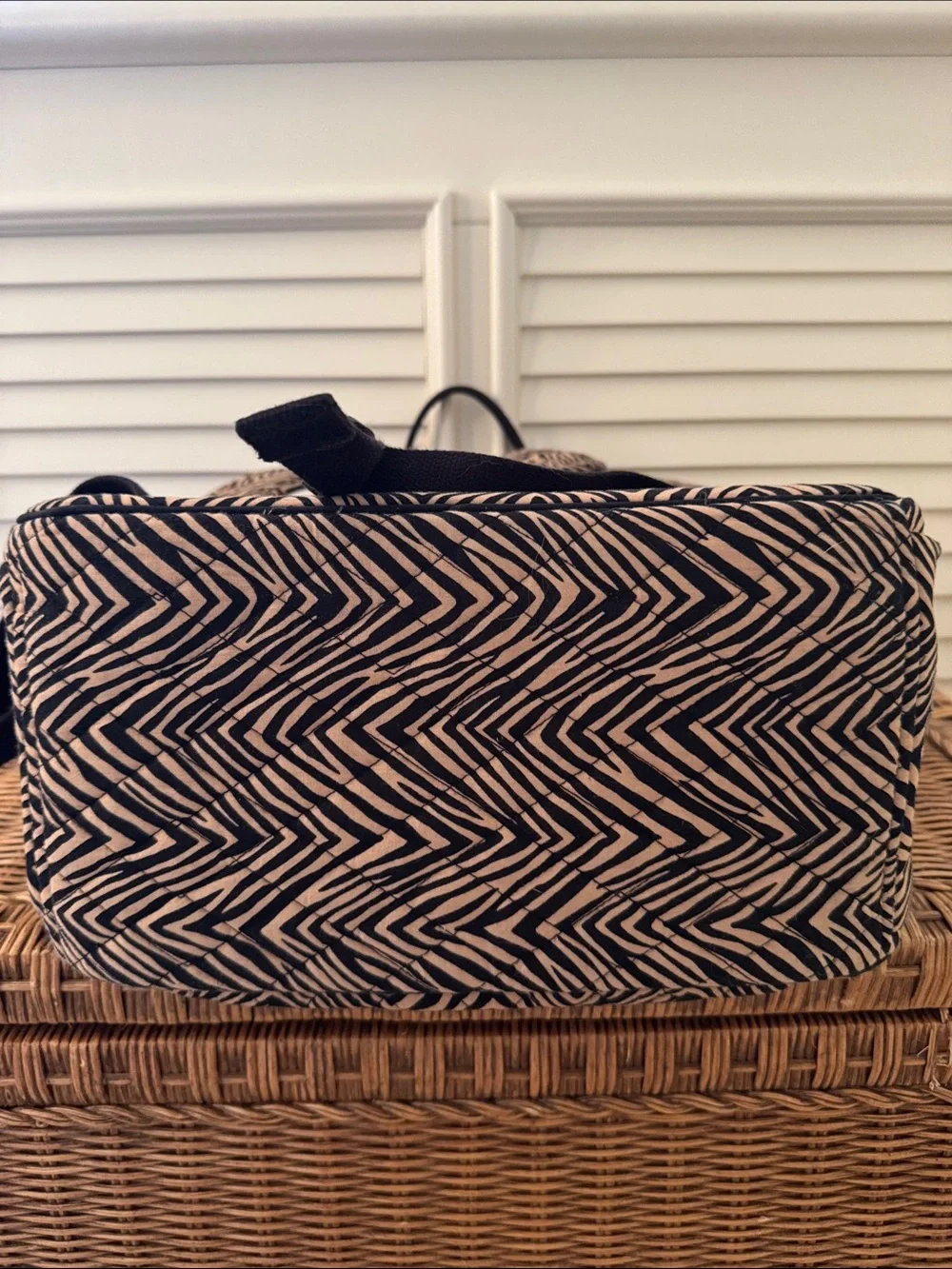 Vera Bradley Black & Tan Zebra-Print Campus Backpack